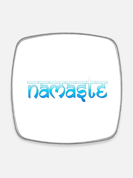 Namaste - blue - Viereckiger Kühlschrankmagnet - Weiß