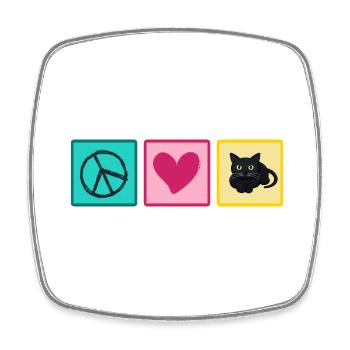 Cat Cat hair "love peace cats" - Square fridge magnet - white - Front