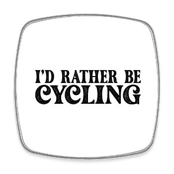 I'd rather be cycling - Square fridge magnet - white - Front
