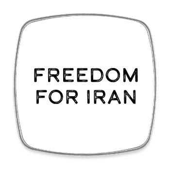 Freedom for Iran - Square fridge magnet - white - Front