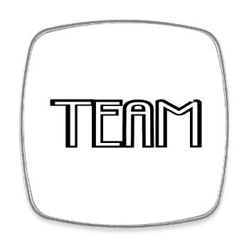 Team - Viereckiger Kühlschrankmagnet - Weiß - Vorne