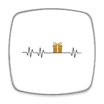 Geschenk im Herzschlag - Viereckiger Kühlschrankmagnet - Weiß - Vorne