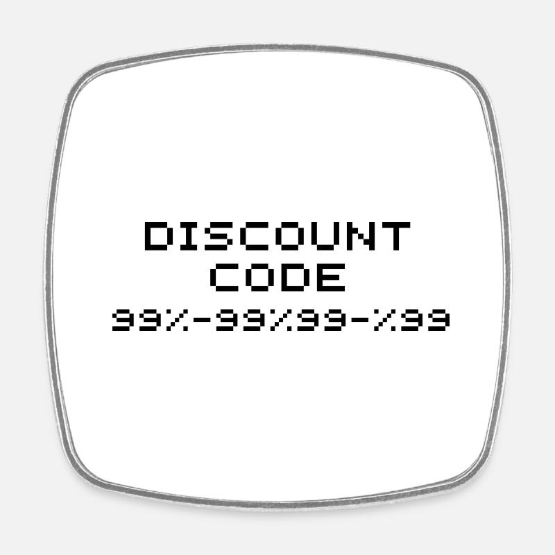 Discount code/discount code 99 - Square fridge magnet - white