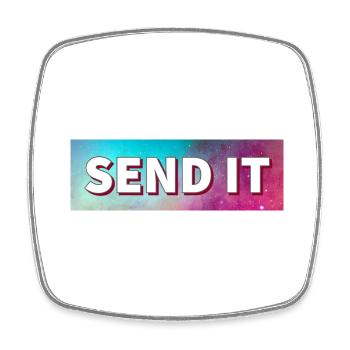 SEND IT Boxlogo - Viereckiger Kühlschrankmagnet - Weiß - Vorne