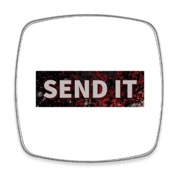 SEND IT Boxlogo - Viereckiger Kühlschrankmagnet - Weiß - Vorne