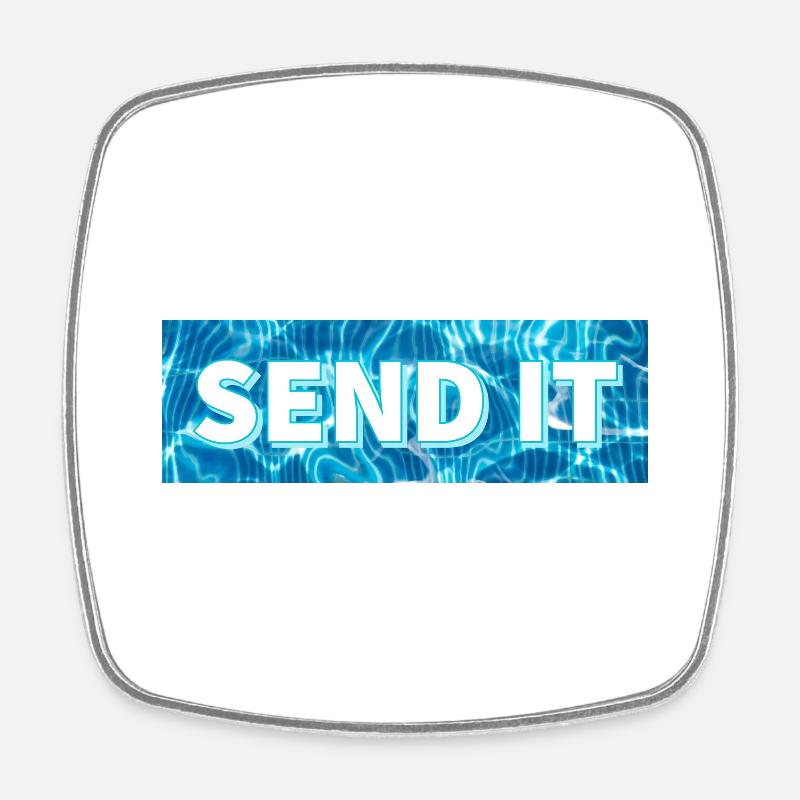 Logo de la boîte SEND IT - Magnet carré - blanc