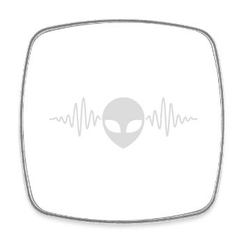 Impulsion de fréquence Tête extraterrestre - Magnet carré - blanc - Devant