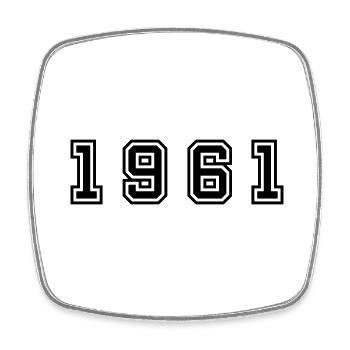 1961 year number - Square fridge magnet - white - Front