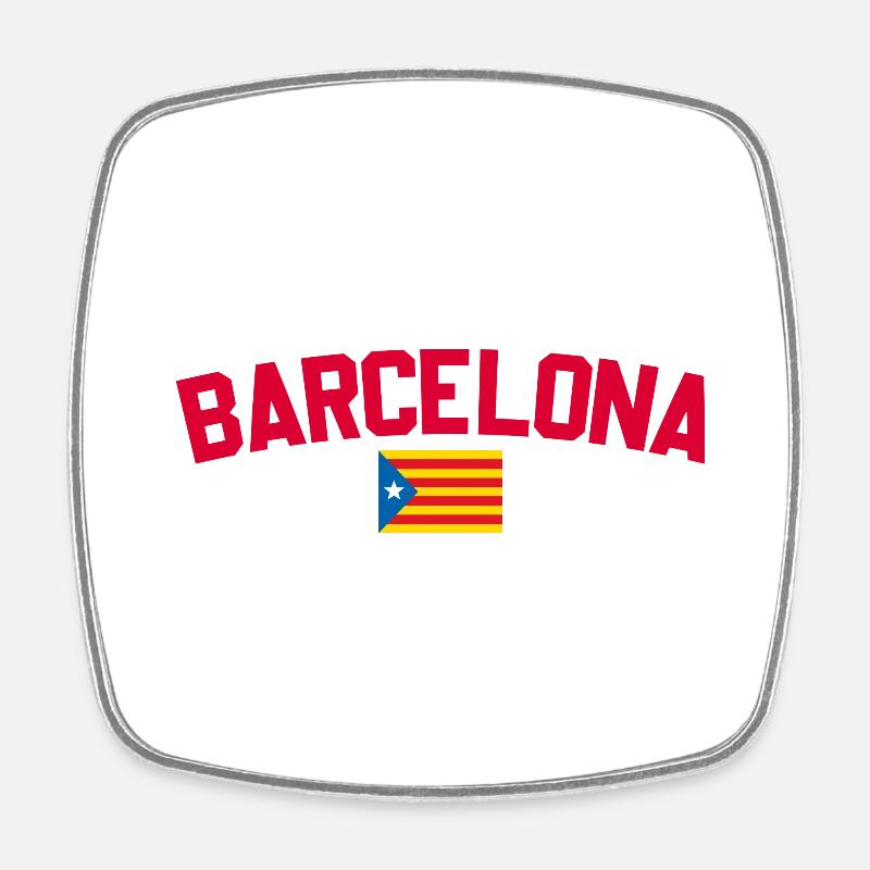 Barcelone - Magnet carré - blanc