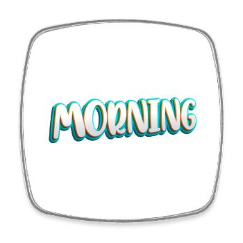 Guten morgen Welt - Viereckiger Kühlschrankmagnet - Weiß - Vorne
