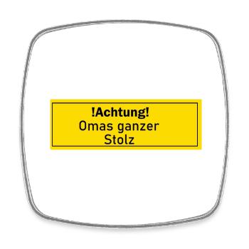 Omas Stolz Oma Liebling Geschenk Geschenkidee - Viereckiger Kühlschrankmagnet - Weiß - Vorne