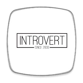 Introverti depuis 2000 noir - Magnet carré - blanc - Devant
