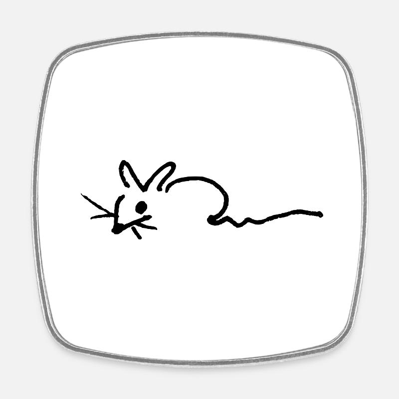 Fledias MAUSI - Square fridge magnet - white