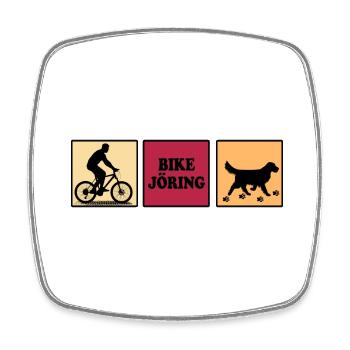 Bikejoring Zughundesport Cycling with dog - Square fridge magnet - white - Front