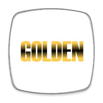 Golden - Square fridge magnet - white - Front