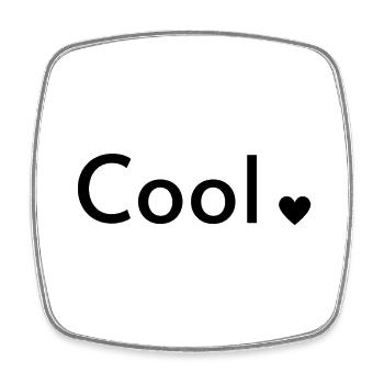 Cool - Magnet carré - blanc - Devant