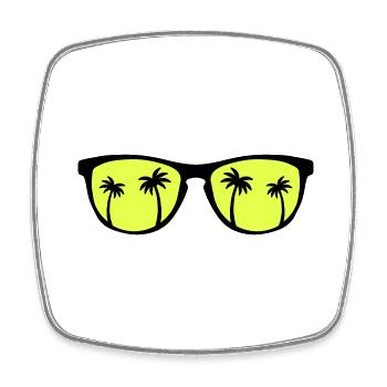 Sunglasses Palms - Viereckiger Kühlschrankmagnet - Weiß - Vorne