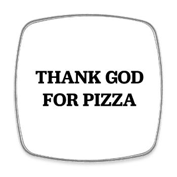 Pizza - Magnet carré - blanc - Devant