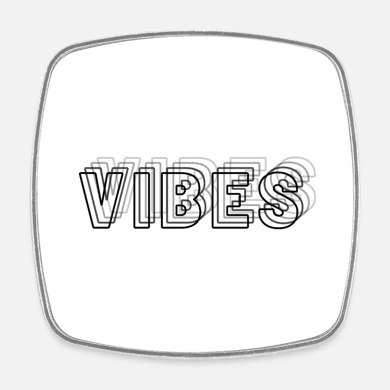 Vibes abstract black - Square fridge magnet - white