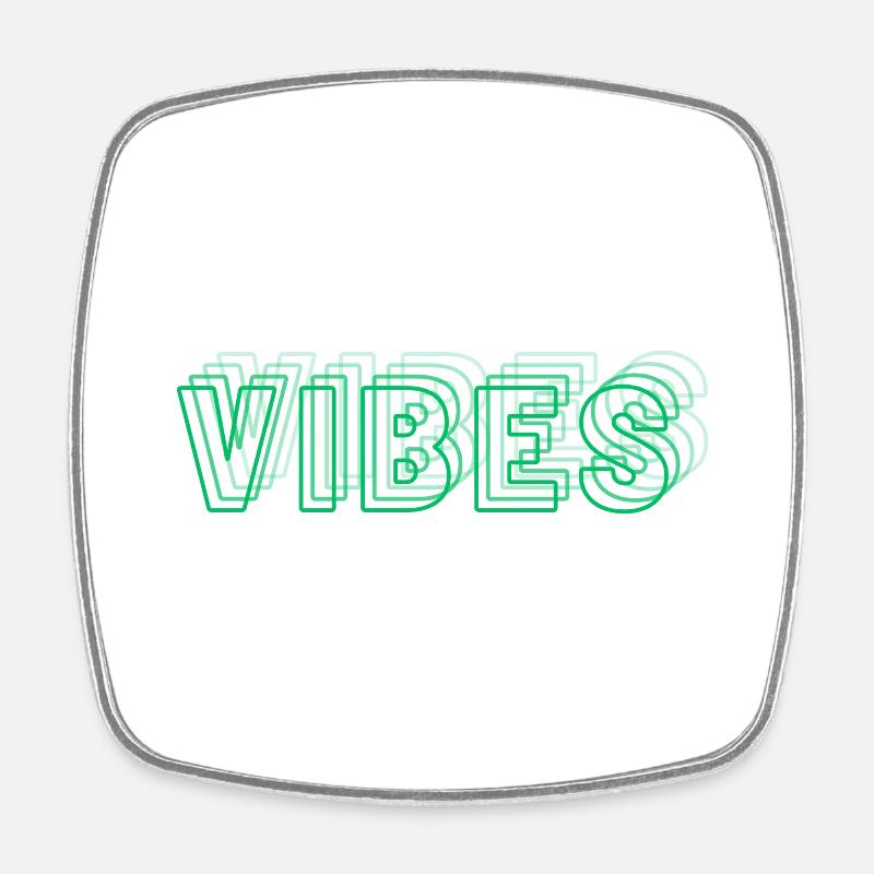 Vibes abstract green - Square fridge magnet - white