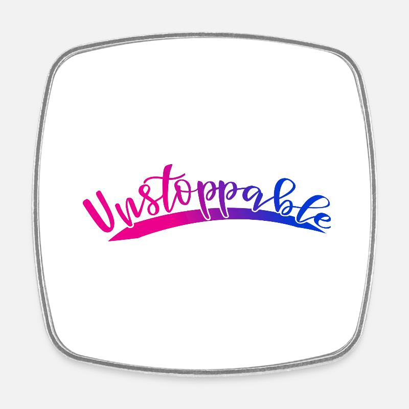 Unstoppable - Viereckiger Kühlschrankmagnet - Weiß
