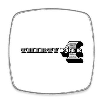 34th Birthday Gift Ideas for Him Men Shirt - Square fridge magnet - white - Front