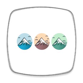 Gebirgslandschaft Geometrische Kunst - Viereckiger Kühlschrankmagnet - Weiß - Vorne