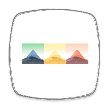 Gebirgslandschaft Geometrische Kunst - Viereckiger Kühlschrankmagnet - Weiß - Vorne