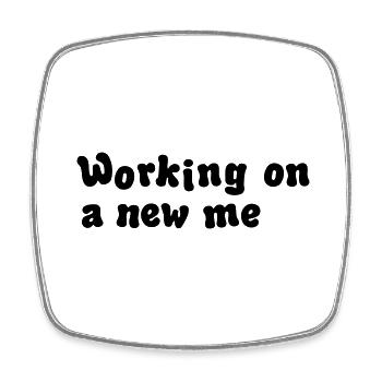 working on a new me illustration - Square fridge magnet - white - Front