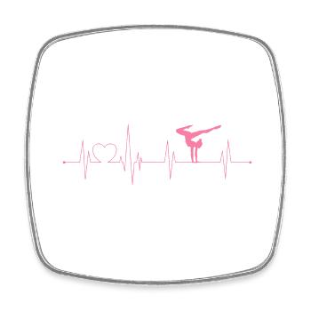 Gymnastique Rythme cardiaque - Magnet carré - blanc - Devant
