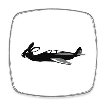 Bunny Air fliegender Hase spread VECTORGRAPHIC - Viereckiger Kühlschrankmagnet - Weiß - Vorne
