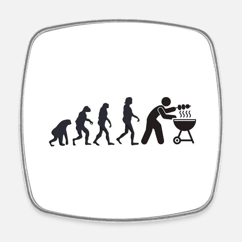 Grillen - Menschliche Evolution - Viereckiger Kühlschrankmagnet - Weiß
