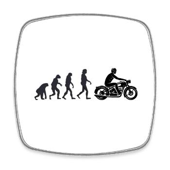 Motard - Évolution humaine - Magnet carré - blanc - Devant