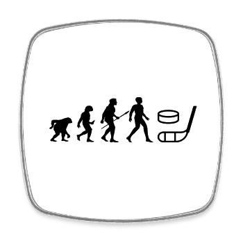 Cool "Evolution Ice Hockey Shirt" design - Square fridge magnet - white - Front