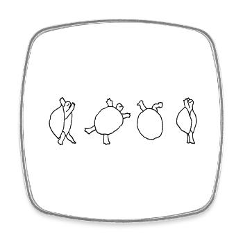 Cartwheel - Viereckiger Kühlschrankmagnet - Weiß - Vorne