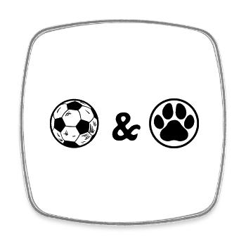 Fußball Football - Magnet carré - blanc - Devant