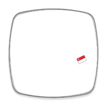 Singapore - Square fridge magnet - white - Front