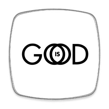 GOD IS GOOD - Magnet carré - blanc - Devant