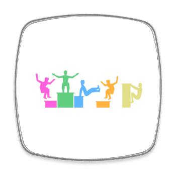 Parkour Traceur Freerunning CityParkour Jump-Art - Magnet carré - blanc - Devant