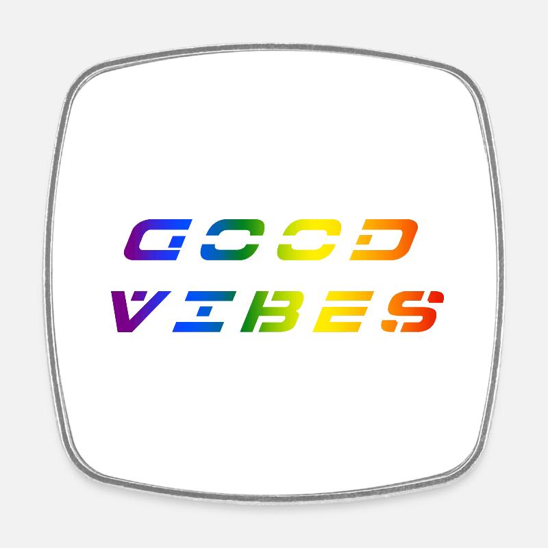 Good Vibrations - Square fridge magnet - white