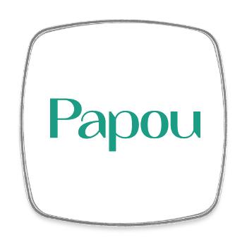 PAPOU. PAPA. FÊTE DES PÈRES. BONNE FÊTE PAPA. - Magnet carré - blanc - Devant