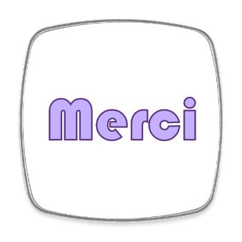MERCI. MAÎTRESSE. MAÎTRE. MERCI MAÎTRESSE - Magnet carré - blanc - Devant