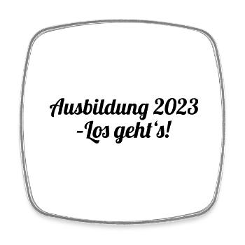 Ausbildung 2023 Los geht's Handwerk, Azubi, Lehre - Viereckiger Kühlschrankmagnet - Weiß - Vorne