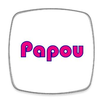 PAPOU. PAPA. FÊTE DES PÈRES. BONNE FÊTE PAPA - Magnet carré - blanc - Devant