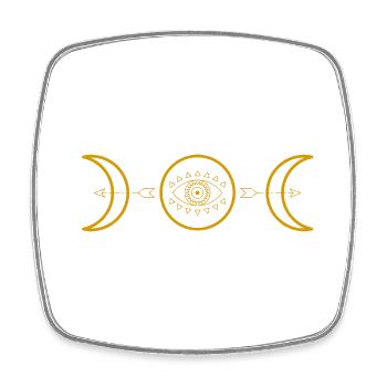 Der dreifache Mond - Viereckiger Kühlschrankmagnet - Weiß - Vorne