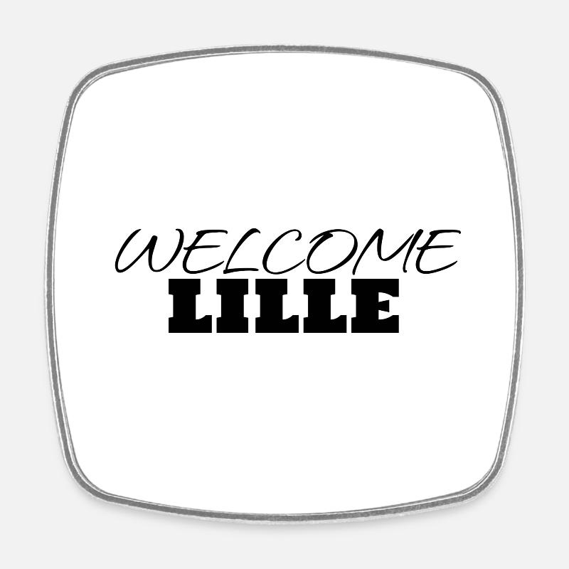 bienvenue lille - Square fridge magnet - white