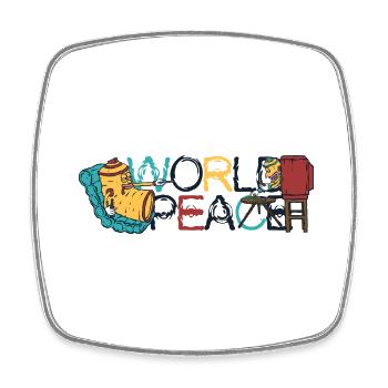 420 World Peace TV - Viereckiger Kühlschrankmagnet - Weiß - Vorne