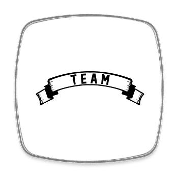 team - Square fridge magnet - white - Front