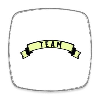 team - Square fridge magnet - white - Front