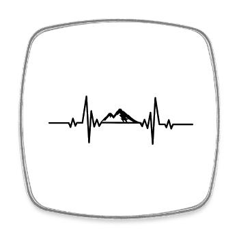 Heartbeat Schneeberggipfel - Square fridge magnet - white - Front